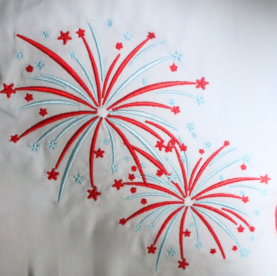 Fourth of July Firework Embroidery Bubble