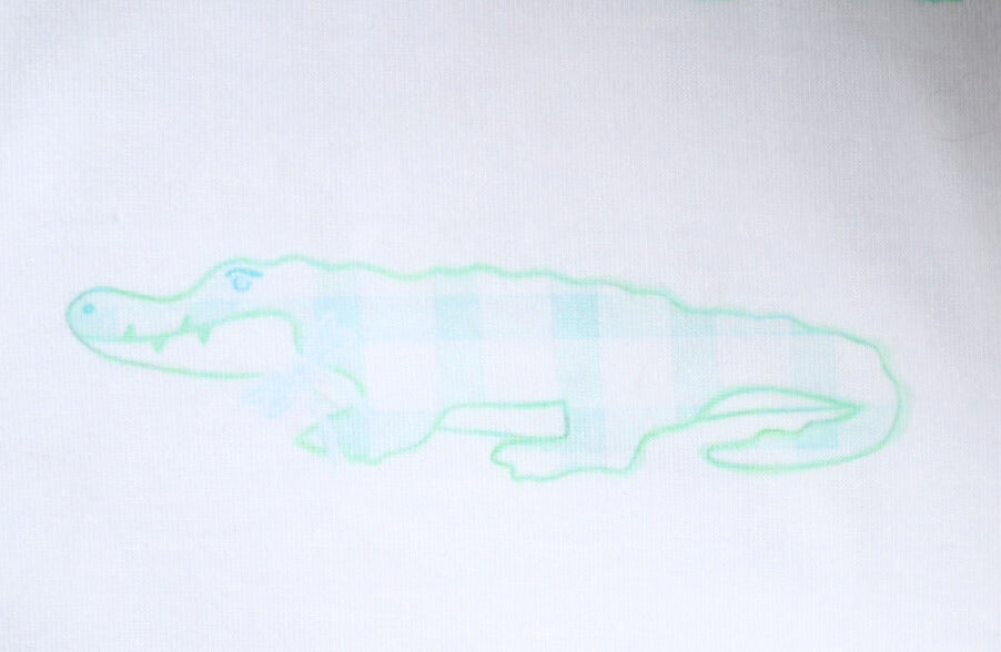 Green Gingham Gator Bubble