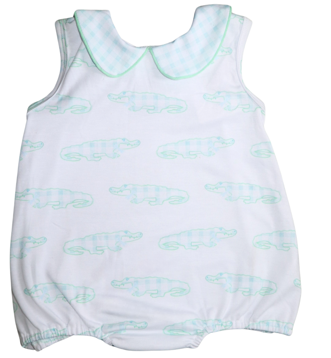 Green Gingham Gator Bubble
