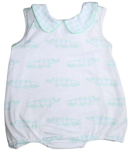 Green Gingham Gator Bubble
